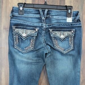 Vanity Premium Collection Mid Rise Dark Blue Boot Cut Jeans 25 x 33        C645